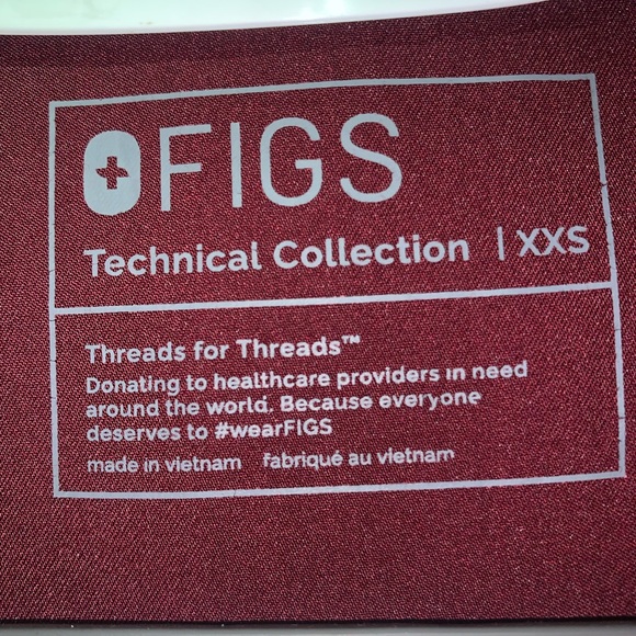 FIGS XXS BURGUNDY SET - Picture 4 of 4